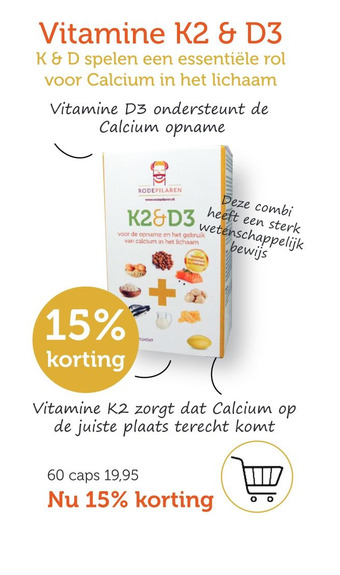 De Rode Pilaren Vitamine K2 & D3 aanbieding