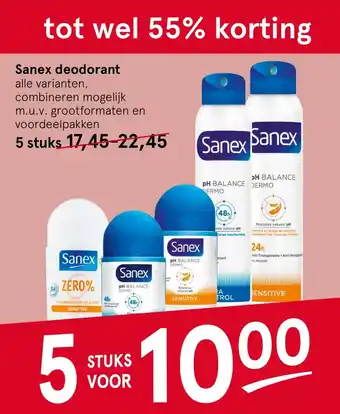 Etos Sanex deodorant aanbieding