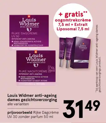 Etos Louis Widmer anti-ageing dames gezichtsverzorging aanbieding