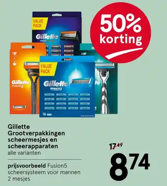 Etos Gillette Grootverpakkingen scheermesjes en scheerapparaten aanbieding