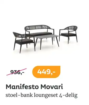 Kees Smit Manifesto Movari stoel-bank loungeset 4-delig aanbieding