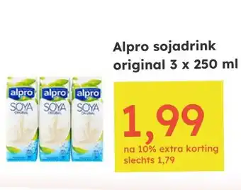 Ochama Alpro sojadrink original 3 x 250 ml aanbieding