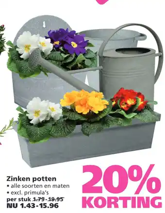 Ranzijn Zinken potten aanbieding