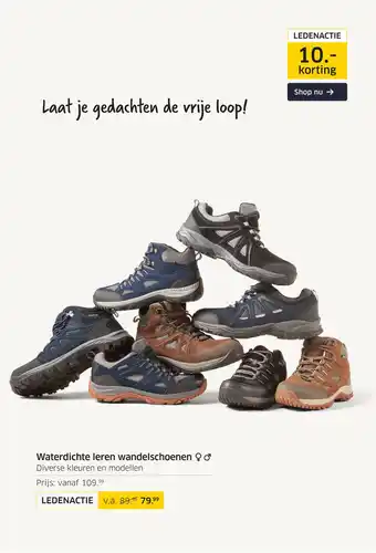 ANWB Waterdichte leren wandelschoenen aanbieding