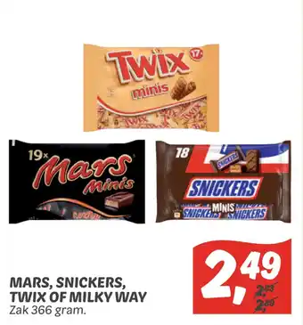 Dekamarkt MARS, SNICKERS, TWIX OF MILKY WAY aanbieding