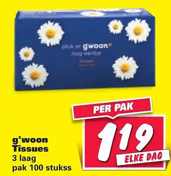 Nettorama g'woon Tissues 3 laag pak 100 stuks aanbieding