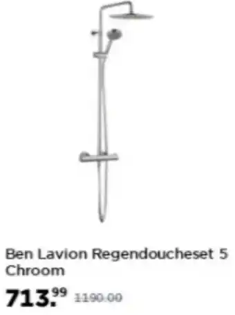 Saniweb Ben Lavion Regendoucheset 5 chroom aanbieding