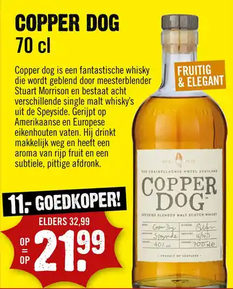 Dirck 3 Copperdog blended malt whisky 70 cl aanbieding