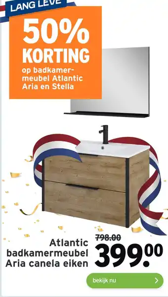 GAMMA Atlantic badkamermeubel aria canela eiken aanbieding