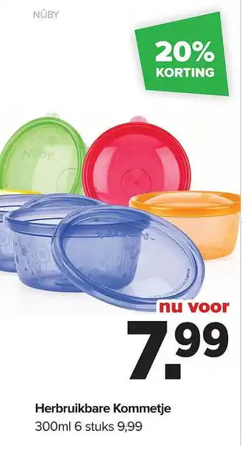 Baby-Dump Nûby herbruikbare kommetje 300ml 20% Korting aanbieding