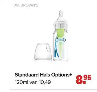 Baby-Dump Dr. brown's standaard hals options+ 120ml aanbieding