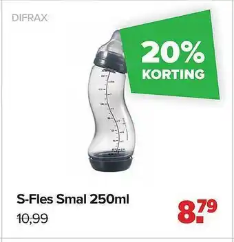 Baby-Dump Difrax s-fles smal 250 ml 20% Korting aanbieding