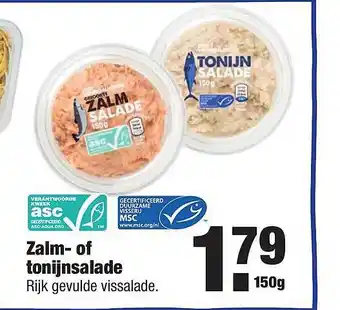 ALDI Zalm- of tonijnsalade aanbieding