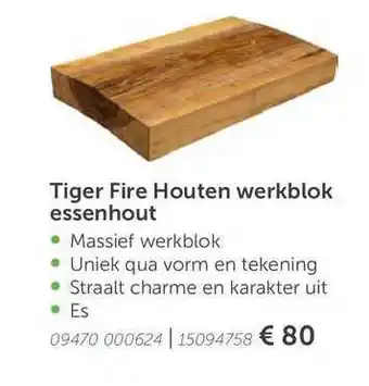 Aveve Tiger fire houten werkblok essenhout aanbieding