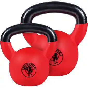 GorillaSports Voordeelset Kettlebells 12 en 16 kg Rubber Coating aanbieding