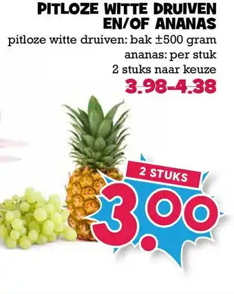 Boon`s Markt Pitloze witte druiven en-of ananas aanbieding