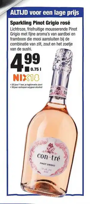 ALDI Sparkling pinot grigio rosé aanbieding