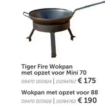 Aveve Tiger fire wokpan met opzet voor mini 70 of wokpan met opzet voor 88 aanbieding