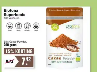 De Online Drogist Biotona superfood 15% Korting 200g aanbieding