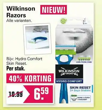 De Online Drogist Wilkinson razors 40% Korting aanbieding