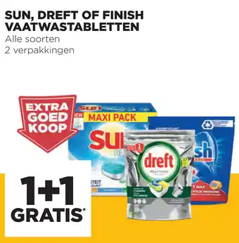 Jumbo Sun, dreft of finish vaatwastabletten aanbieding