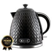 Bol.com Grote Waterkoker Retro - ELDOM - Zwart Glans - 1.7 Liter aanbieding