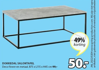 Jysk DOKKEDAL SALONTAFEL aanbieding