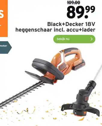 GAMMA Black+decker 18v heggenschaar incl. accu+lader aanbieding