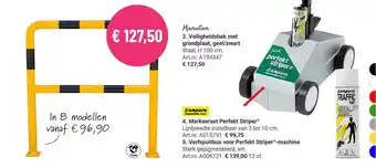 Manutan Manutan Veiligheidshek Met Grondplaat, Geel-Zwart Of Ampara Markeerset Perfekt Striper aanbieding