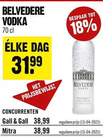 Dirck 3 Belvedere vodka aanbieding