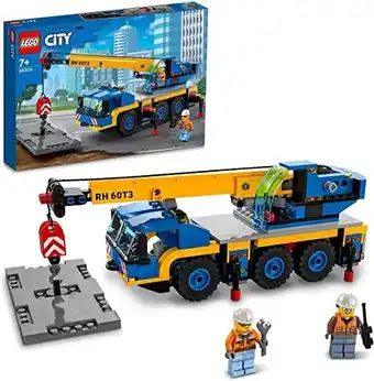 Amazon LEGO 60324 City Great Vehicles Mobiele Kraan, Bouwvoertuigen Speelgoed voor Jongens en ... aanbieding