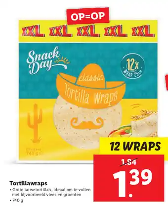 Lidl Tortillawraps 740gr aanbieding