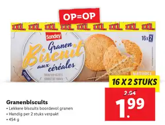 Lidl Sondey Granenbiscuits 454g aanbieding