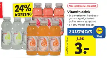 Lidl Vitamin drink 2*6x500ml aanbieding