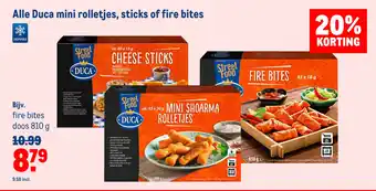 Makro Alle Duca mini rolletjes, sticks of fire bites 810 g aanbieding