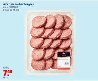 Makro Amerikaanse hamburgers 2,5 kilo aanbieding