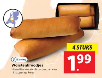 Lidl Worstenbroodje 4st aanbieding