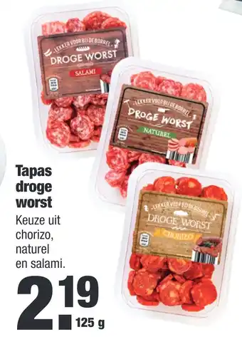 ALDI Tapas droge worst aanbieding