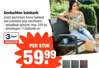 ALDI Gevlochten tuinbank aanbieding