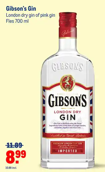 Makro Gibson's gin 700ml aanbieding