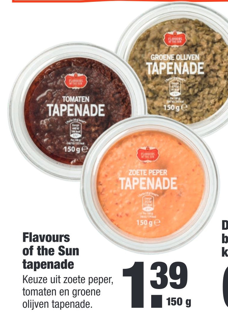 Flavours of the Sun tapenade aanbieding bij ALDI