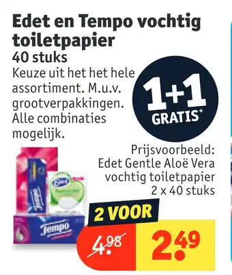 Kruidvat Edet en Tempo vochtig toiletpapier aanbieding