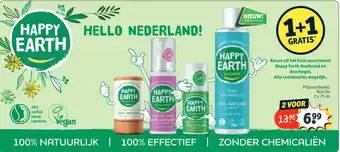 Kruidvat Happy Earth deodorant en douchegel. aanbieding