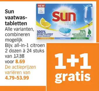 Albert Heijn Sun vaatwas- tabletten aanbieding