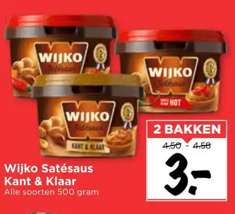 Vomar Voordeelmarkt Wijko Satésaus Kant & Klaar aanbieding