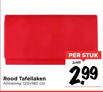 Vomar Voordeelmarkt Rood Tafellaken aanbieding