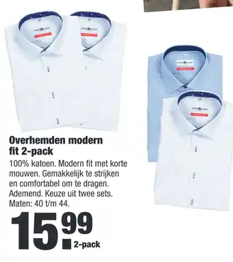 ALDI Overhemden modern fit 2-pack aanbieding