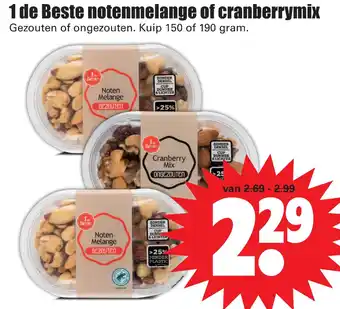 Dirk 1 de Beste notenmelange of cranberrymix 190g aanbieding