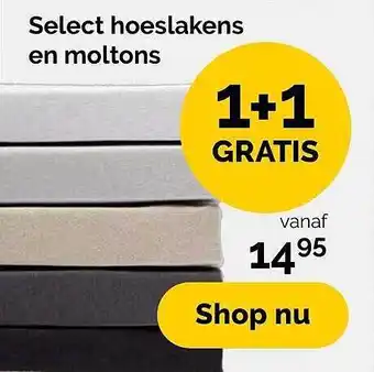 Beter Bed Select Hoeslakens En Moltons 1+1 Gratis aanbieding