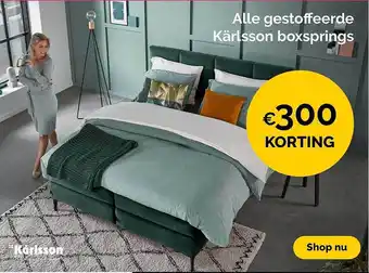 Beter Bed Alle Gestoffeerde Kärlsson Boxspring €300 Korting aanbieding